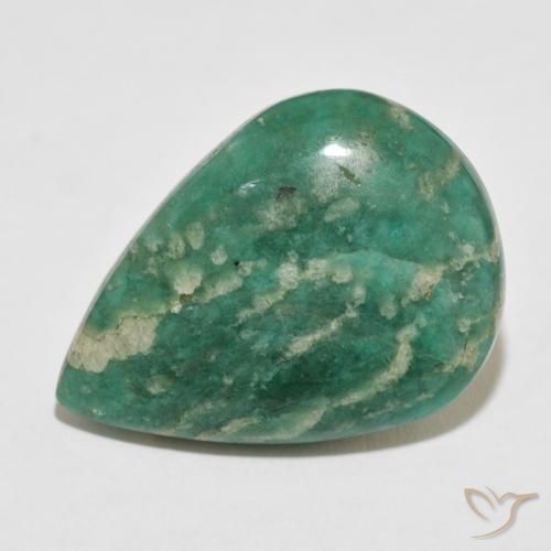 29.21ct Natural Pine Green Amazonite, Pear Shape, Opaque