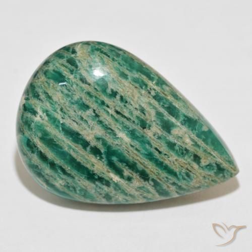 60.98 ct Green Amazonite Stone, Natural Amazonite in Pear Cabochon Shape for Sale
