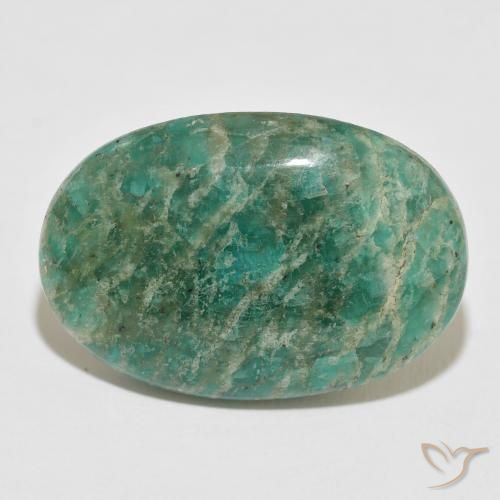 35.81ct Natural Cool Green Amazonite, Oval, Opaque