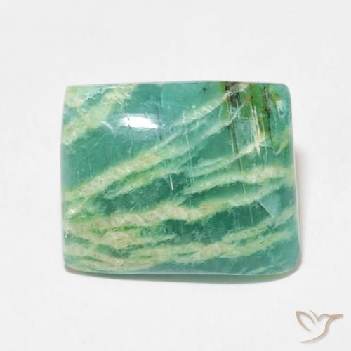 12.36ct Natural Medium Green Amazonite, Baguette, Opaque
