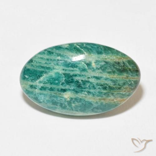 21.30ct Natural Cool Green Amazonite, Oval, Opaque, Photo A