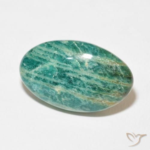 21.30 ct Green Amazonite Stone, Natural Amazonite in Oval Cabochon Shape for Sale