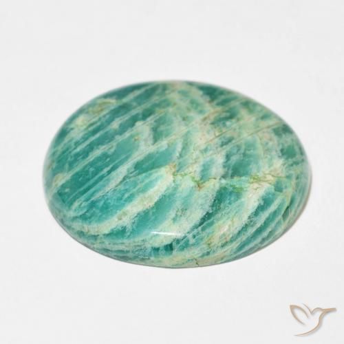 Amazonite Gemstone in 30.4 x 27.5 mm Size for Sale, Amazonite Stone in Pine Green Color