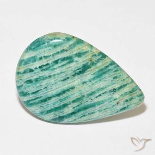 32.33 ct Green Amazonite Stone, Natural Amazonite in Pear Cabochon Shape for Sale