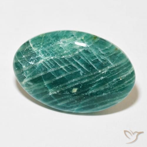 59.73 ct Green Amazonite Stone, Natural Amazonite in Oval Cabochon Shape for Sale