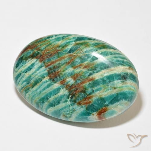 100.79 ct Green Amazonite Stone, Natural Amazonite in Oval Cabochon Shape for Sale