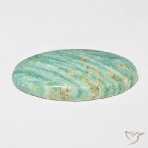 Amazonite Gemstone in 44.9 x 22.1 mm Size for Sale, Amazonite Stone in Pine Green Color