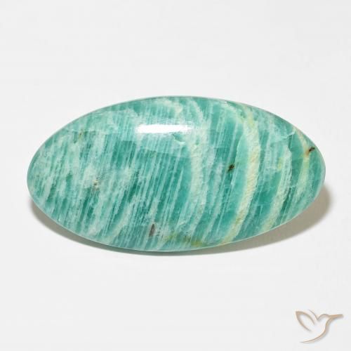 37.25ct Natural Medium Dark-Green Amazonite, Oval, Opaque