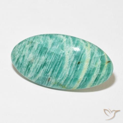 37.25 ct Green Amazonite Stone, Natural Amazonite in Oval Cabochon Shape for Sale