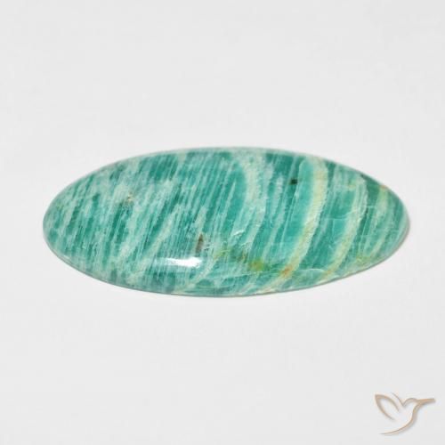 Amazonite Gemstone in 39 x 20.6 mm Size for Sale, Amazonite Stone in Medium Dark-Green Color
