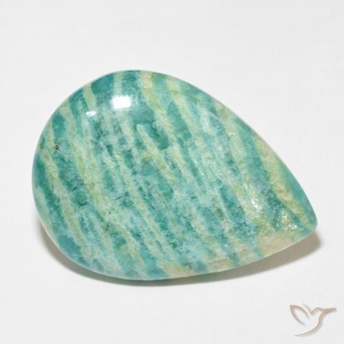 42.08 ct Green Amazonite Stone, Natural Amazonite in Pear Cabochon Shape for Sale