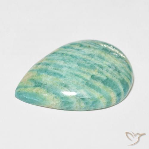 Amazonite Gemstone in 33.9 x 24.6 mm Size for Sale, Amazonite Stone in Medium Green Color