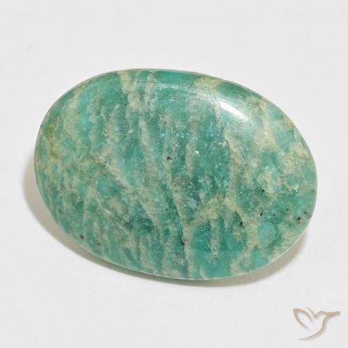 28.23 ct Green Amazonite Stone, Natural Amazonite in Oval Cabochon Shape for Sale