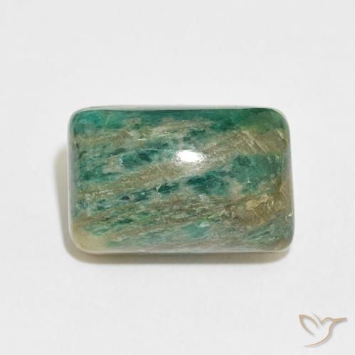 12.42ct Natural Medium Green Amazonite, Cushion, Opaque