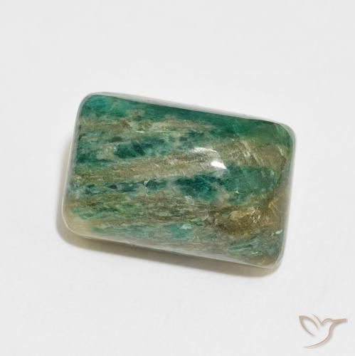 12.42 ct Green Amazonite Stone, Natural Amazonite in Cushion Cabochon Shape for Sale