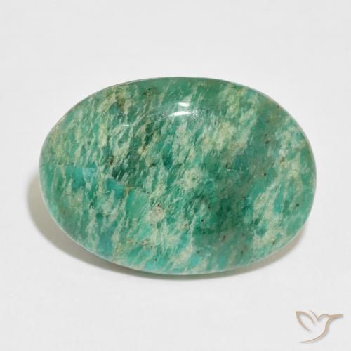 28.25ct Natural Medium Green Amazonite, Oval, Opaque