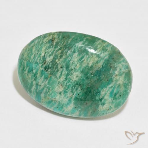 28.25 ct Green Amazonite Stone, Natural Amazonite in Oval Cabochon Shape for Sale