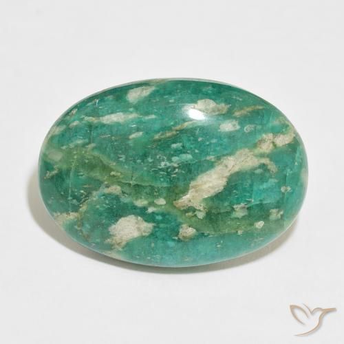 35.84ct Natural Dark Green Amazonite, Oval, Opaque