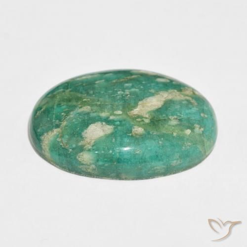 Amazonite Gemstone in 30 x 21.1 mm Size for Sale, Amazonite Stone in Dark Green Color
