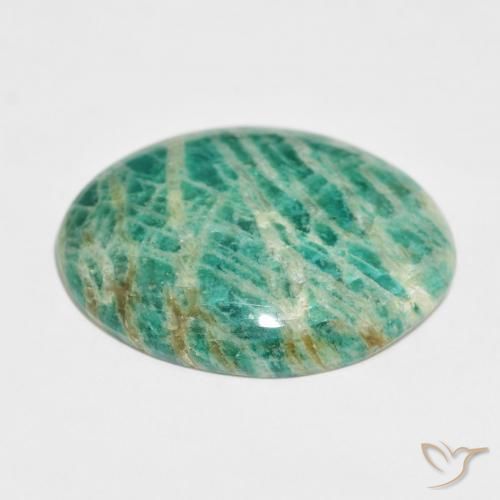 Amazonite Gemstone in 31.7 x 25.7 mm Size for Sale, Amazonite Stone in Multicolor Green Color