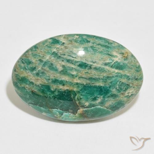 46.30ct Natural Multicolor Green Amazonite, Oval, Opaque