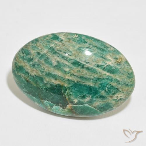 46.30 ct Green Amazonite Stone, Natural Amazonite in Oval Cabochon Shape for Sale