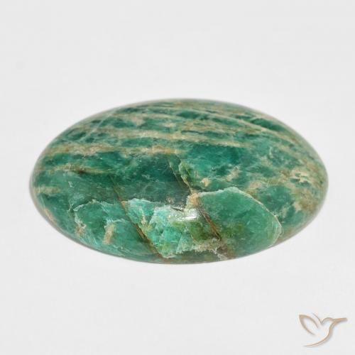 Amazonite Gemstone in 33.8 x 22.9 mm Size for Sale, Amazonite Stone in Multicolor Green Color