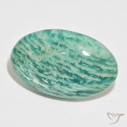 72.97 ct Green Amazonite Stone, Natural Amazonite in Oval Cabochon Shape for Sale