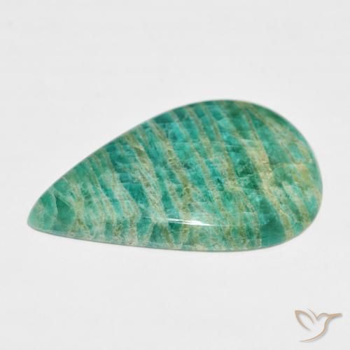 Amazonite Gemstone in 37.7 x 24.6 mm Size for Sale, Amazonite Stone in Dark Green Color