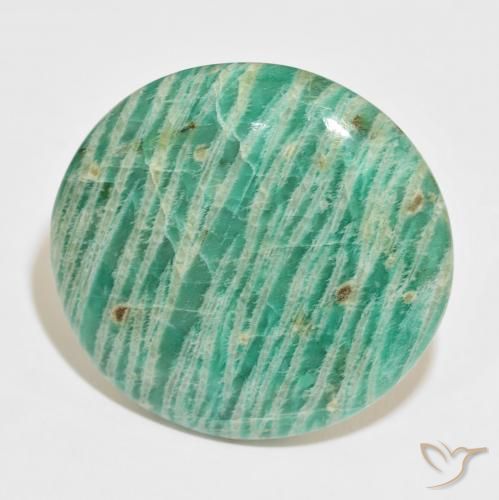 81.57 ct Green Amazonite Stone, Natural Amazonite in Oval Cabochon Shape for Sale