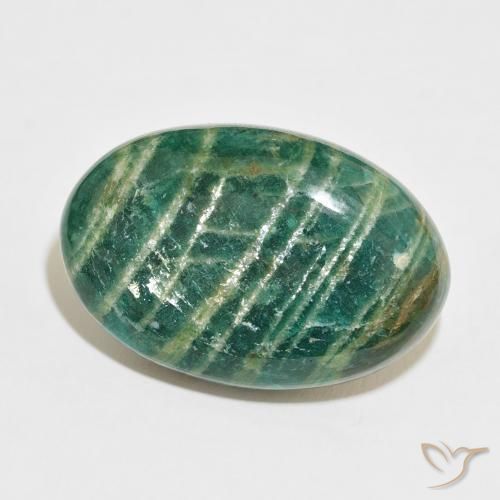 57.90 ct Green Amazonite Stone, Natural Amazonite in Oval Cabochon Shape for Sale