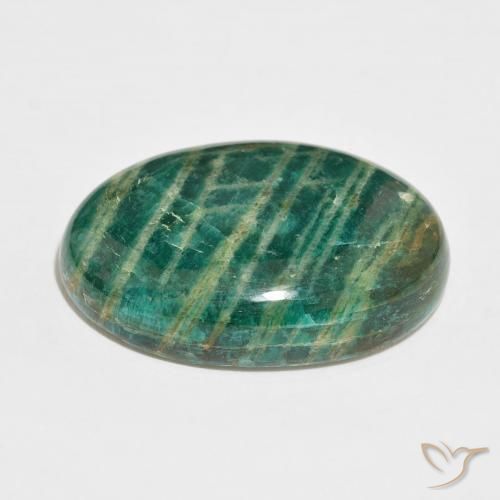 Amazonite Gemstone in 33.3 x 22 mm Size for Sale, Amazonite Stone in Dark Green Color