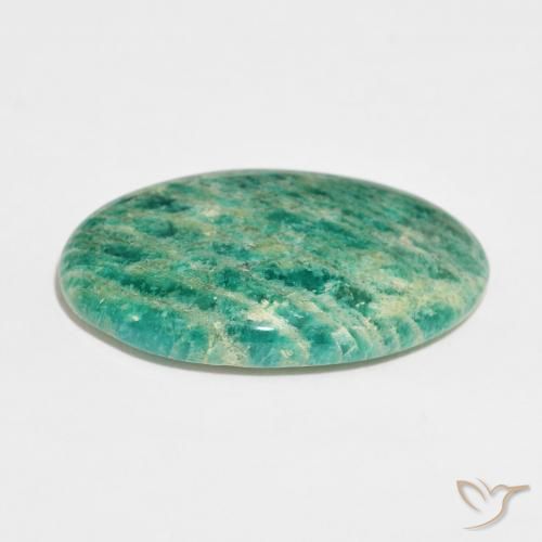 Amazonite Gemstone in 32.2 x 19.2 mm Size for Sale, Amazonite Stone in Dark Green Color