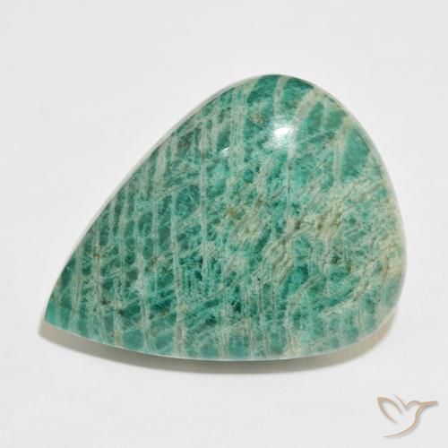 68.10ct Natural Multicolor Green Amazonite, Pear Shape, Opaque