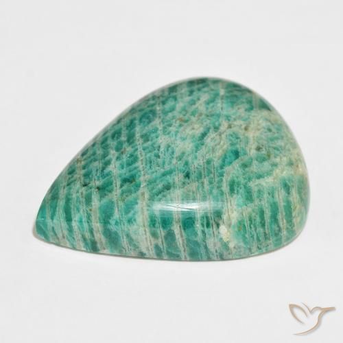 Amazonite Gemstone in 35.3 x 27.3 mm Size for Sale, Amazonite Stone in Multicolor Green Color