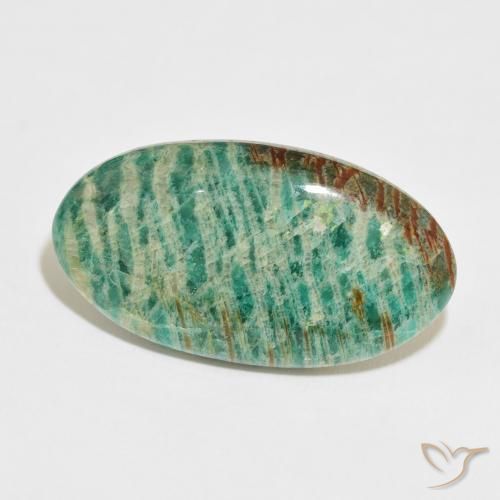 36.78 ct Green Amazonite Stone, Natural Amazonite in Oval Cabochon Shape for Sale