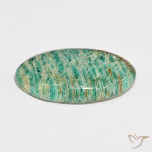 Amazonite Gemstone in 34.6 x 19 mm Size for Sale, Amazonite Stone in Multicolor Green Color