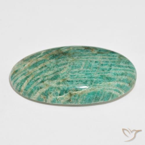 Amazonite Gemstone in 45.7 x 26.1 mm Size for Sale, Amazonite Stone in Medium Green Color