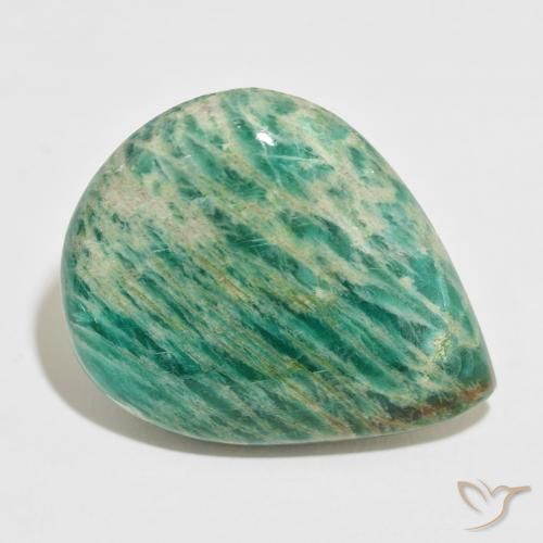 46.56 ct Green Amazonite Stone, Natural Amazonite in Pear Cabochon Shape for Sale