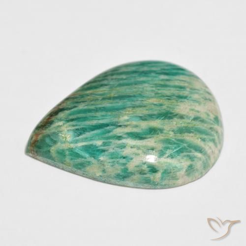 Amazonite Gemstone in 33.9 x 27 mm Size for Sale, Amazonite Stone in Medium Green Color