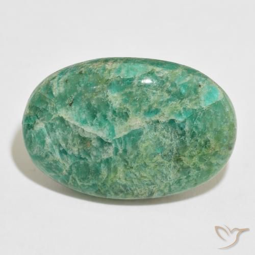 47.77ct Natural Cool Green Amazonite, Oval, Opaque
