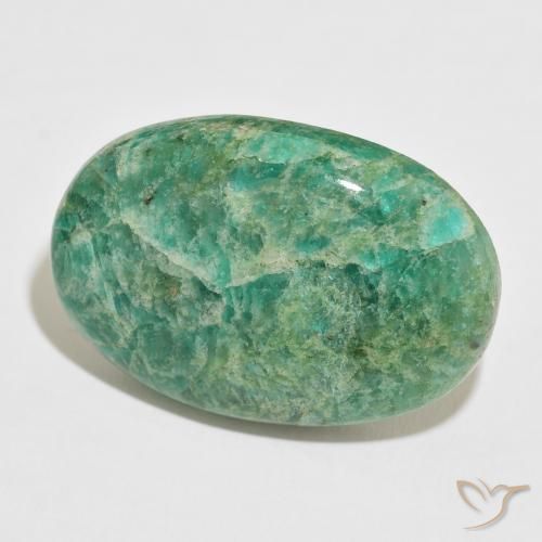 47.77 ct Green Amazonite Stone, Natural Amazonite in Oval Cabochon Shape for Sale