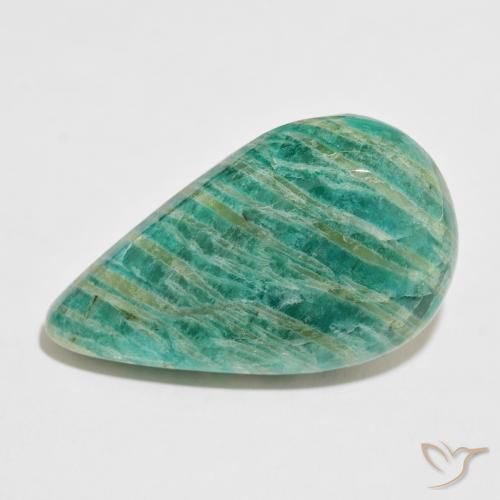 49.01 ct Green Amazonite Stone, Natural Amazonite in Pear Cabochon Shape for Sale