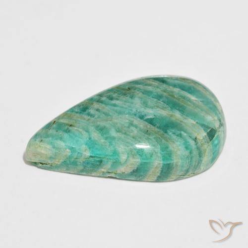 Amazonite Gemstone in 35.2 x 20.9 mm Size for Sale, Amazonite Stone in Pine Green Color