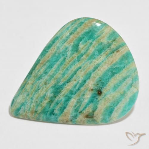29.73ct Natural Pine Green Amazonite, Pear Shape, Opaque