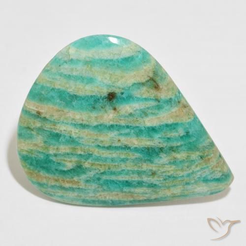 29.73 ct Green Amazonite Stone, Natural Amazonite in Pear Cabochon Shape for Sale