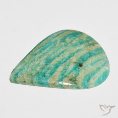 Amazonite Gemstone in 39.3 x 31.6 mm Size for Sale, Amazonite Stone in Pine Green Color