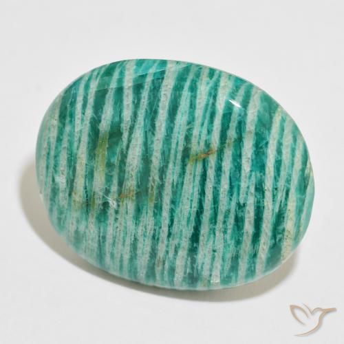 52.88 ct Green Amazonite Stone, Natural Amazonite in Oval Cabochon Shape for Sale