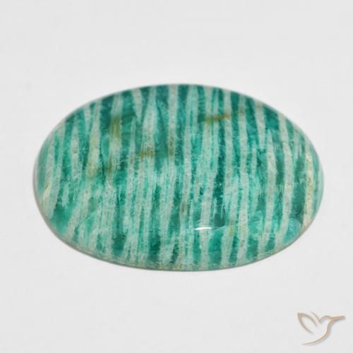 Amazonite Gemstone in 33.4 x 27.6 mm Size for Sale, Amazonite Stone in Medium Green Color