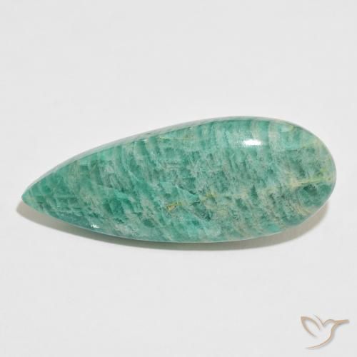 36.21 ct Green Amazonite Stone, Natural Amazonite in Pear Cabochon Shape for Sale